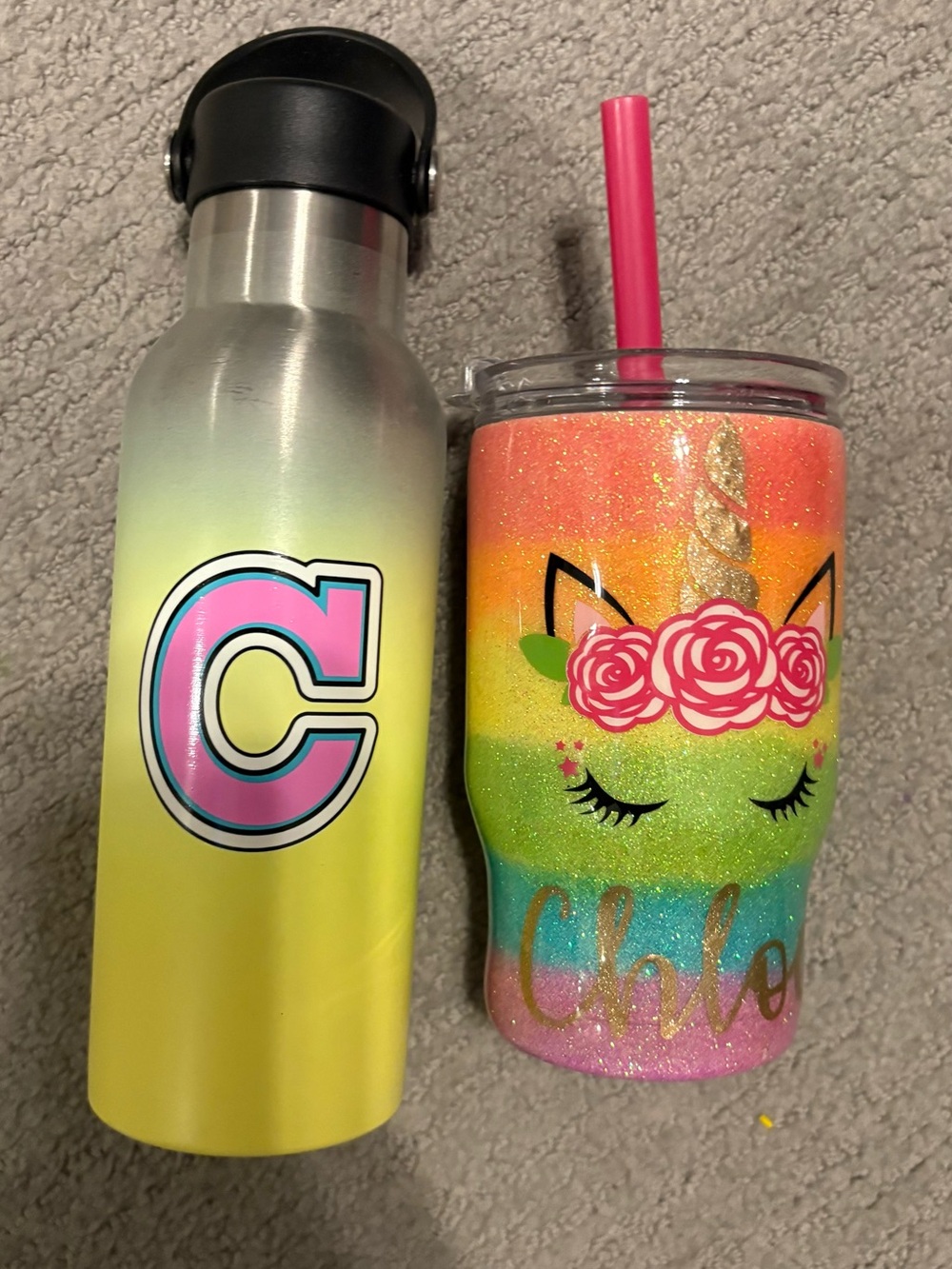 82- bundle 2 items - personalized kids tumblers